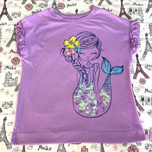 365 Girls Purple Mermaid Shirt Size 8